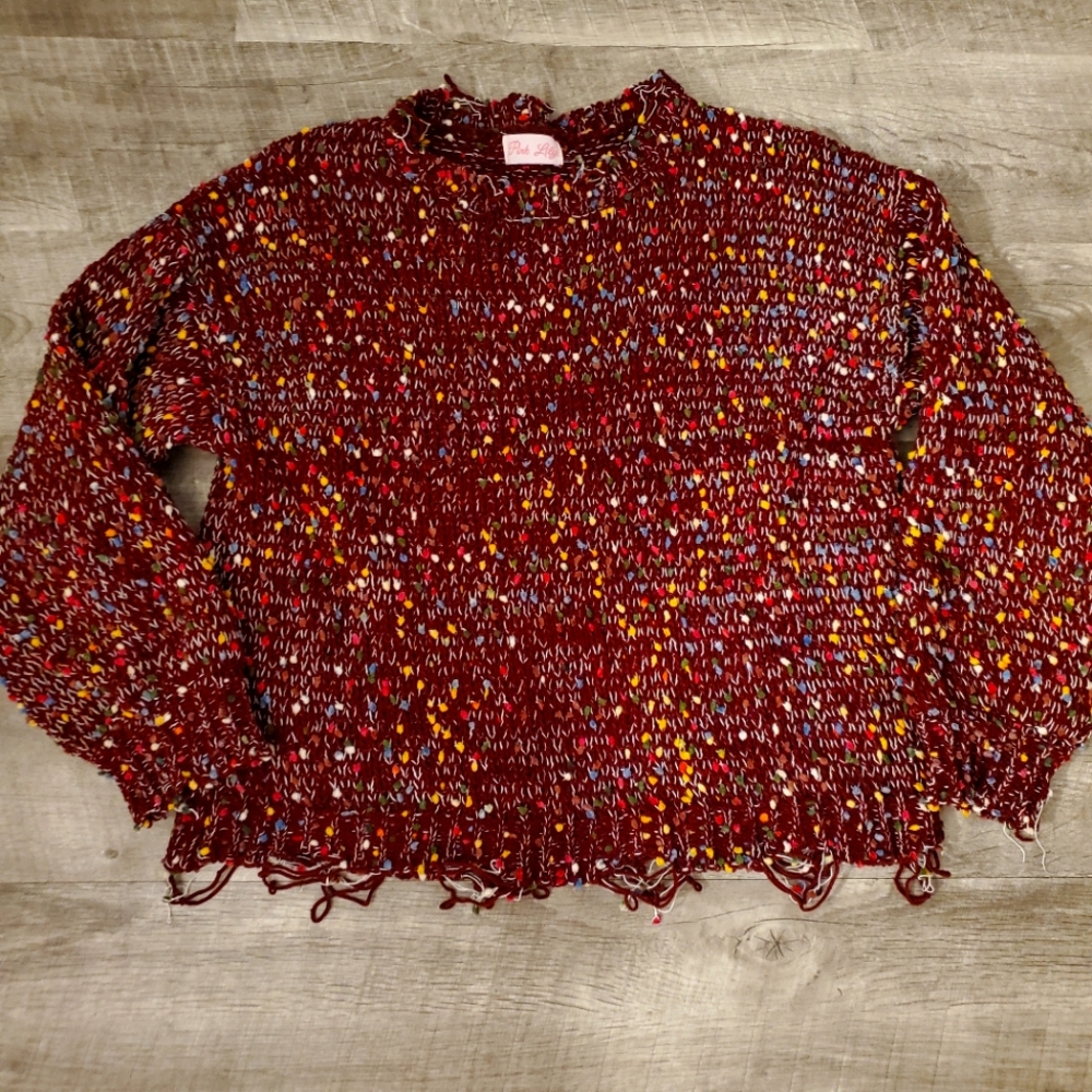 Pink lily speckled sweater